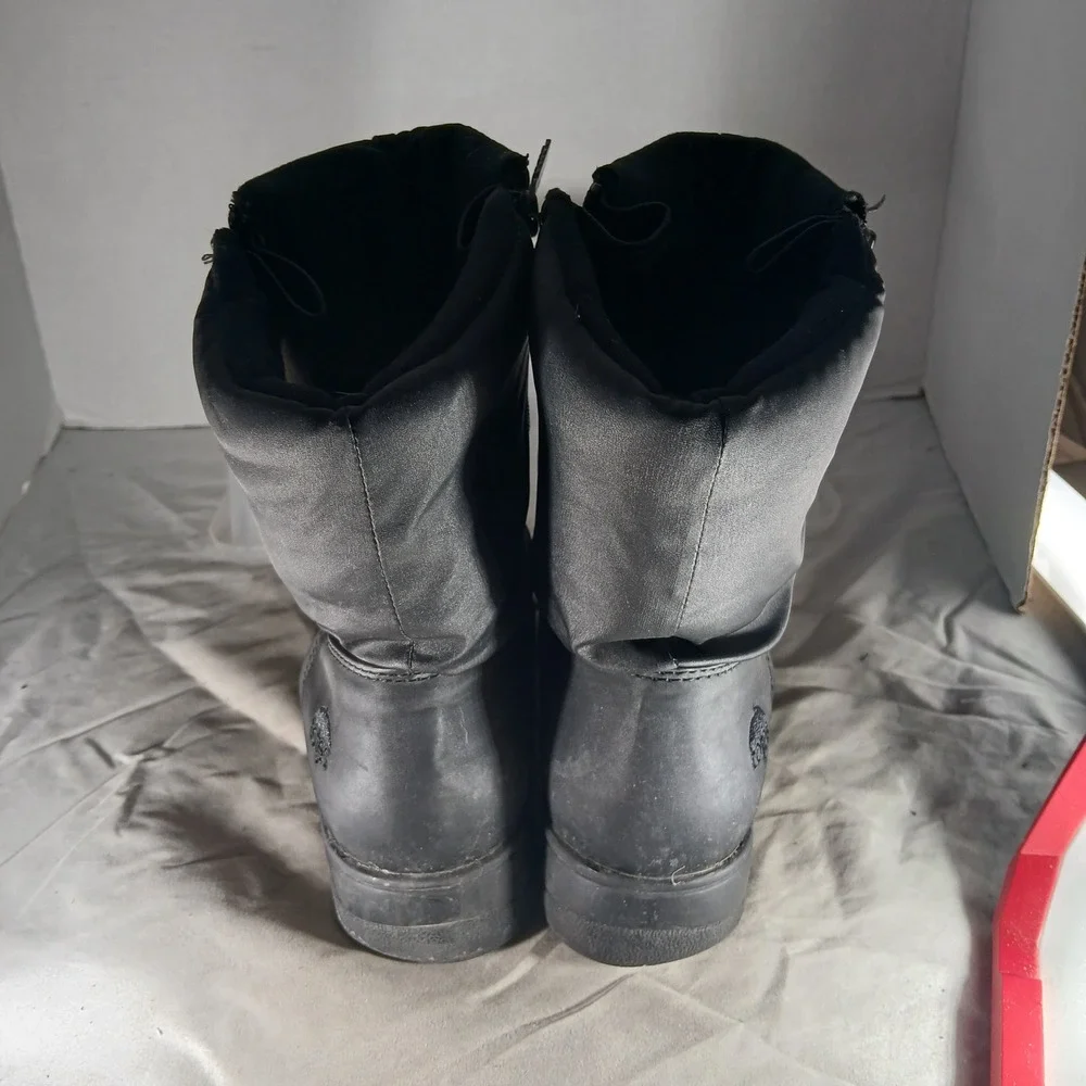 Totes Roberta Snow Boots 8.5 Black Mid Calf Side Zip‎ Winter Weatherproof